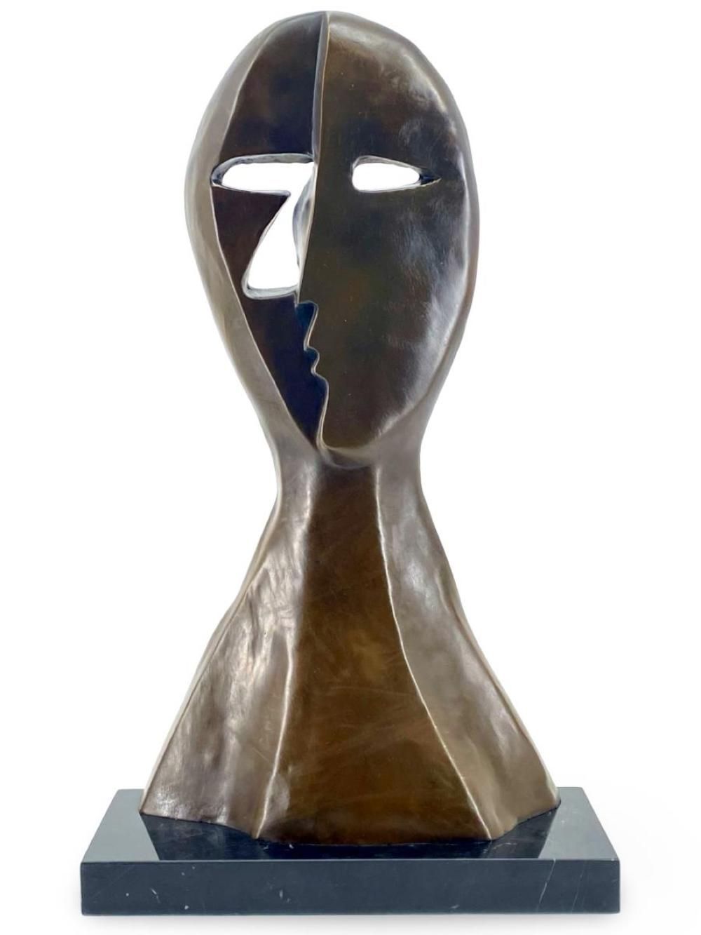 Two Faces Bronze Sculpture
